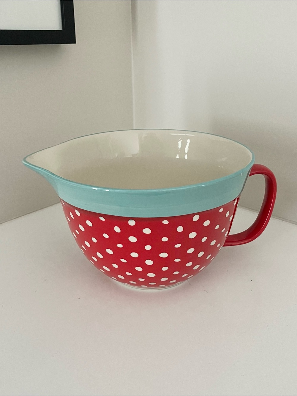 Pioneer Woman red polka dot batter bowl